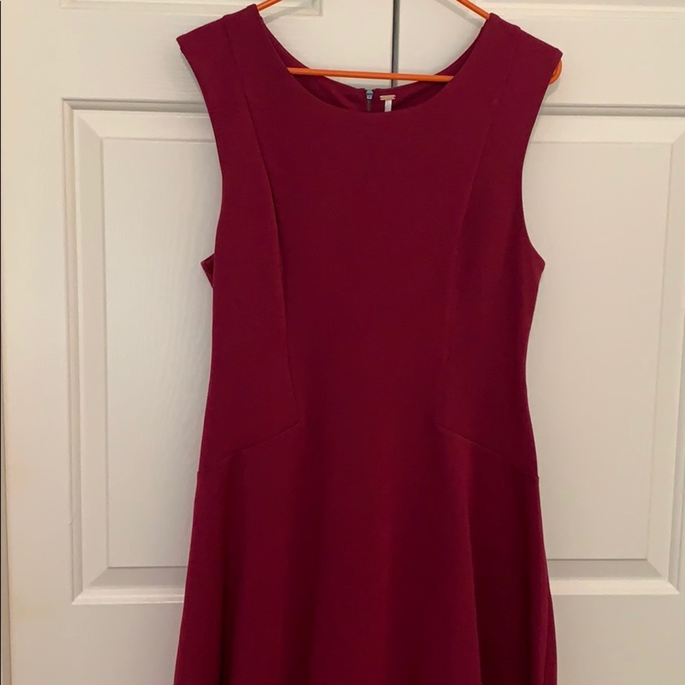 Free People Magenta A Line Dress with Back Zipper
